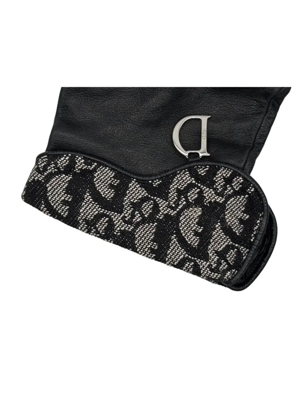 Dior Trotter Line Gloves Canvas Jeepskin D Charm Navy Black